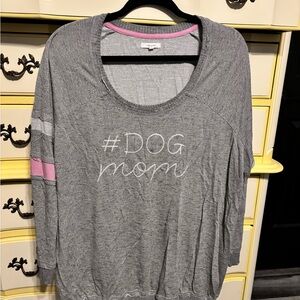 Maurices Gray and Pink #DogMom Sweatshirt, Size 3x